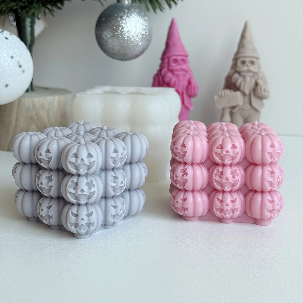Pumpkin Silicone Candle Mold for Candle, Soap, Resin 9286 finished casting from the silicone mold