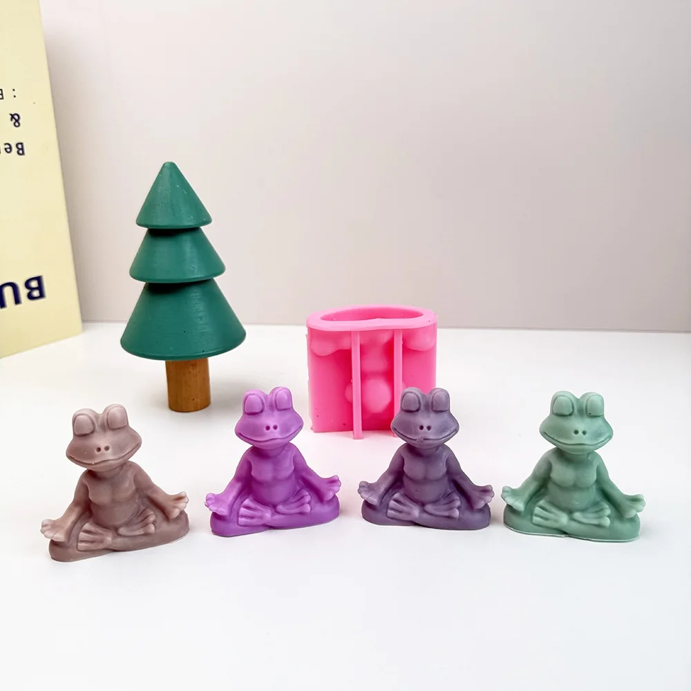 Mini Rose Christmas Tree Silicone Candle Mold 9279 finished casting from the silicone mold