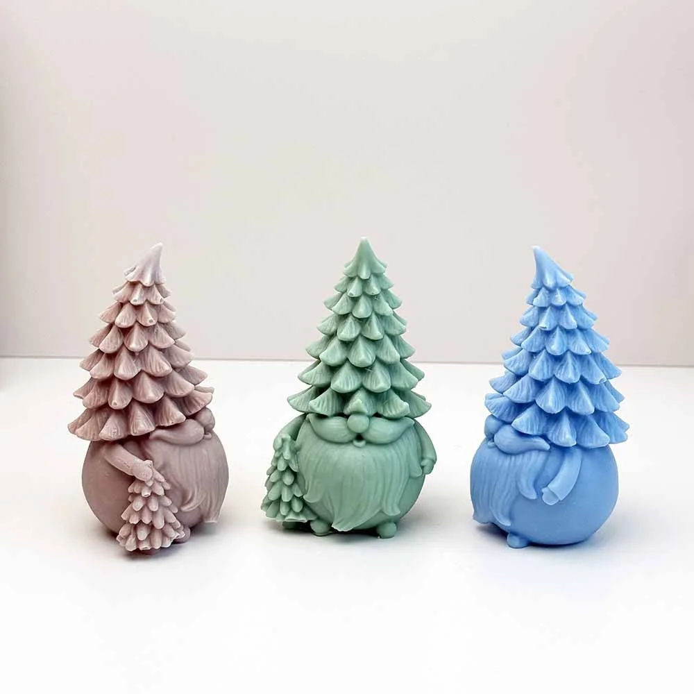 Christmas Tree with Hat Mold for Candle Making, Wax Melt, Soap, Resin 9274 finished casting from the silicone mold