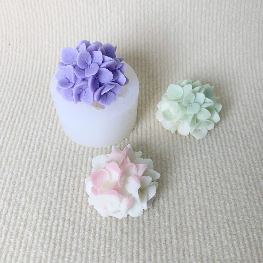 3D Hydrangea Cluster Silicone Mold 1390