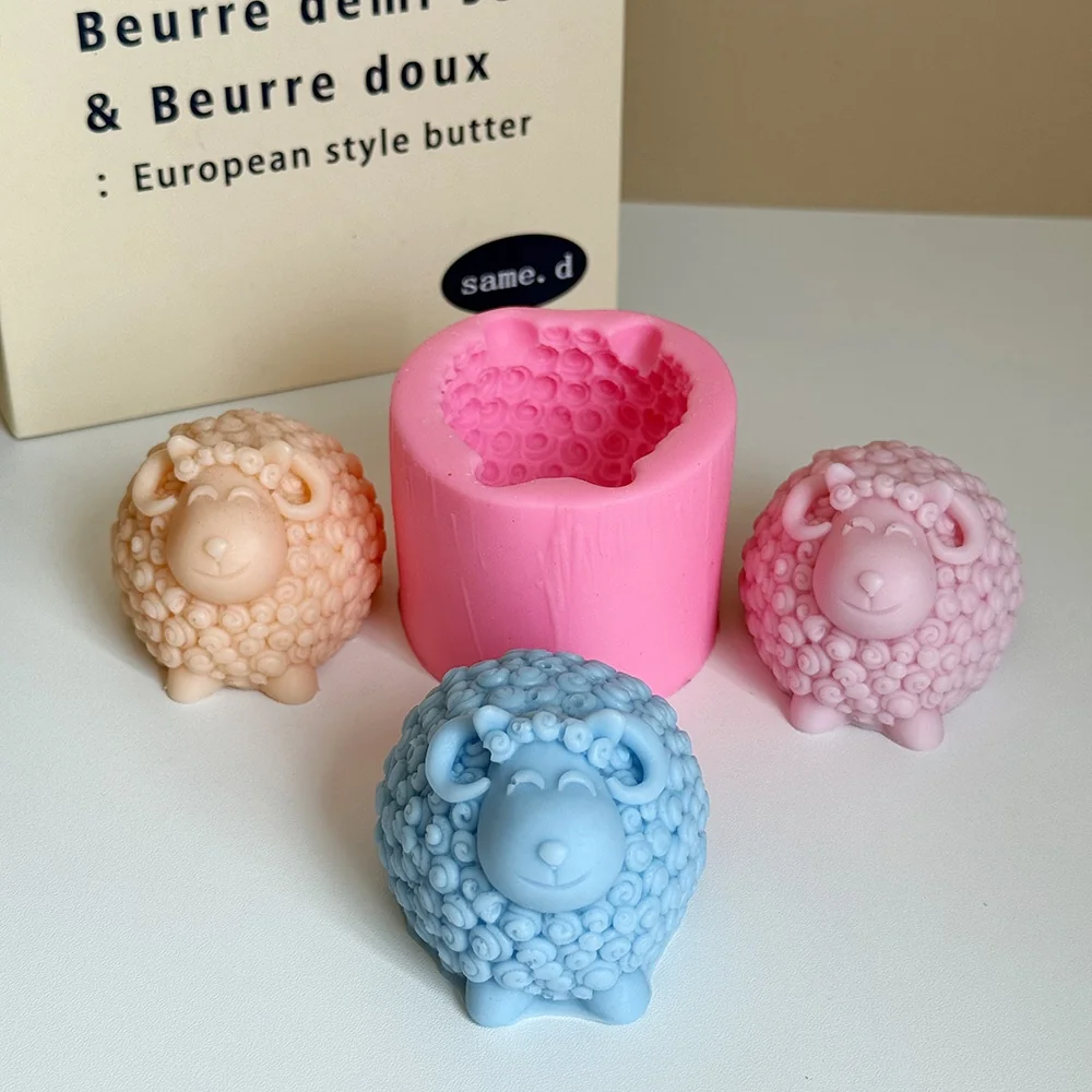 Sheep Silicone Mold for Candle Making AA001 finished casting from the silicone mold