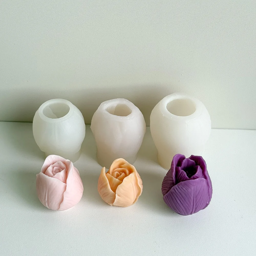 Tulip Silicone Mold for Candle, Soap and Resin 1511 finished casting from the silicone mold