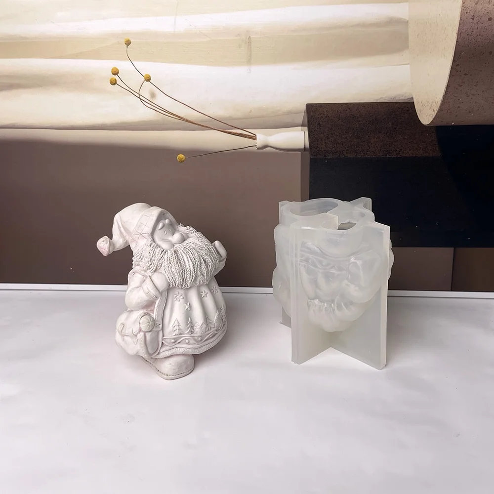 3D Santa Claus with Christmas Tree Silicone Mold 8984 mold in production at BK Silicone workshop
