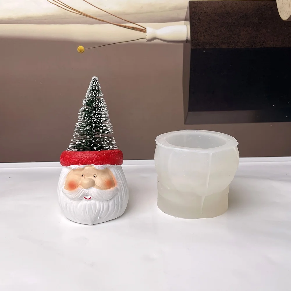 3D Santa Claus Silicone Mold for Candle Making 8988 mold in production at BK Silicone workshop