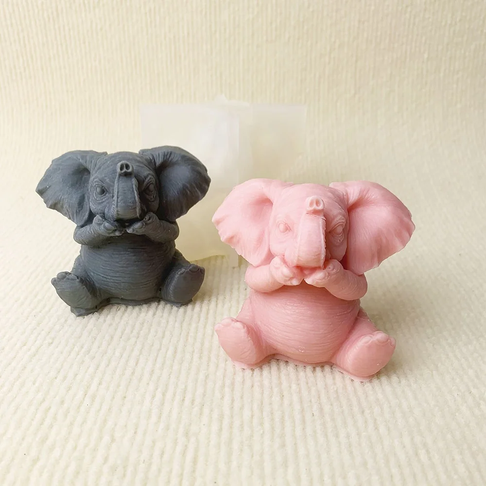 Sitting Sitting Elephant Silicone Candle Mold 8989 mold in production at BK Silicone workshop