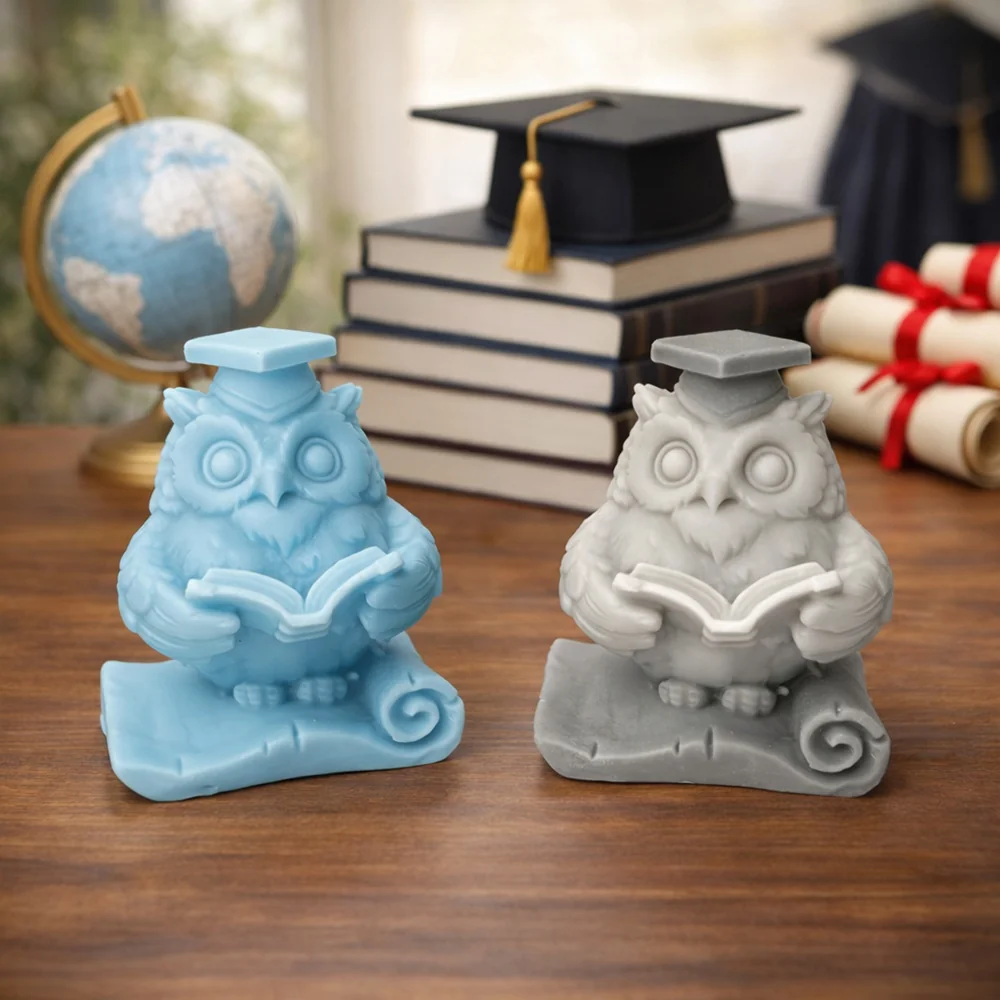 Graduation Owl Silicone Mold for Wax, Soap and Resin Casting 8995 mold in production at BK Silicone workshop