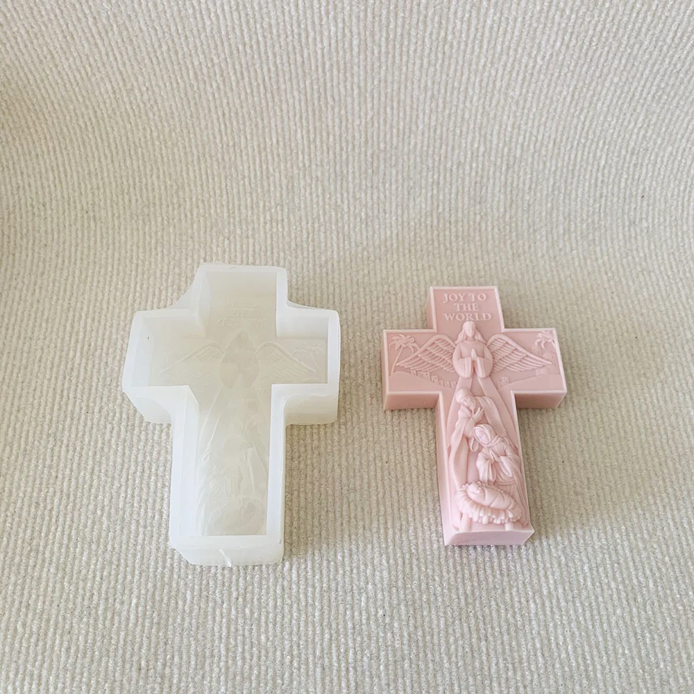 3D Nativity Cross Silicone Mold for Candle, Soap and Resin 9001 mold in production at BK Silicone workshop
