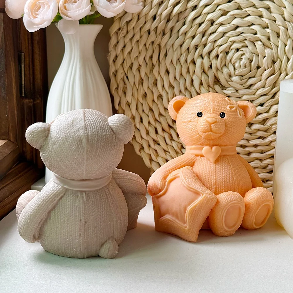 moule en silicone 3D assis nounours ours étoile oreiller étoile| B2B grossiste| SKU 9119 – Image 4