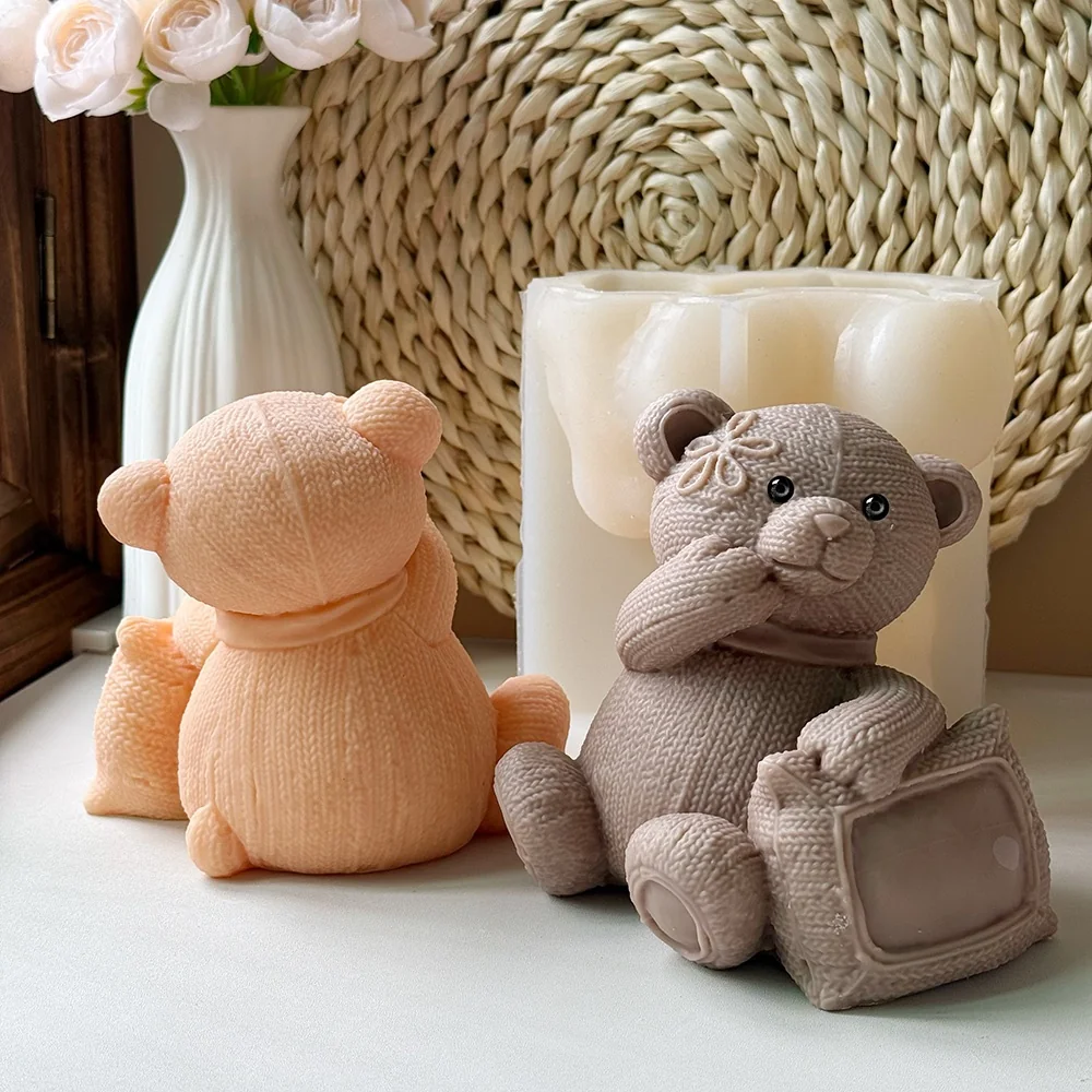 3D Teddy Bear Silicone Mold for Candle, Soap and Resin 9120 mold in production at BK Silicone workshop