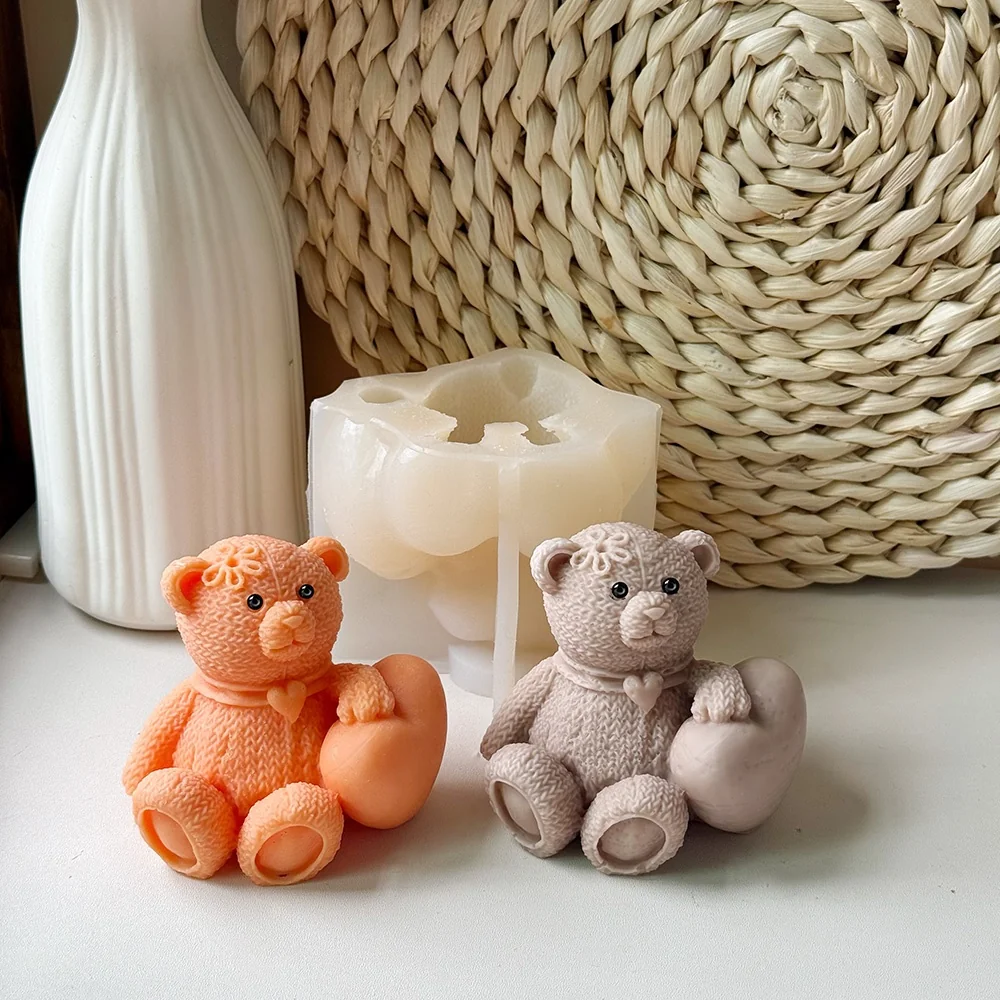 Heart Bear Silicone Mold for Wax, Soap and Resin Casting 9124 mold in production at BK Silicone workshop