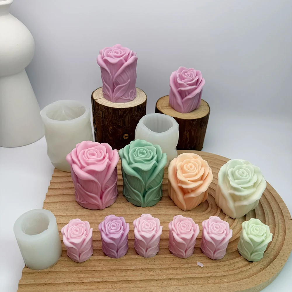 3D Rose Pillar Silicone Candle Mold mold in production at BK Silicone workshop