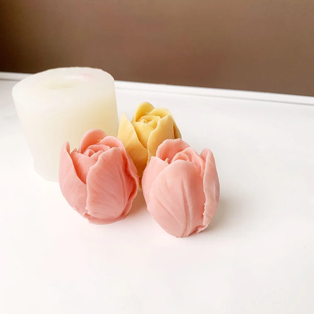 3D Tulip Silicone Mold for DIY Candle Making 1308 mold in production at BK Silicone workshop