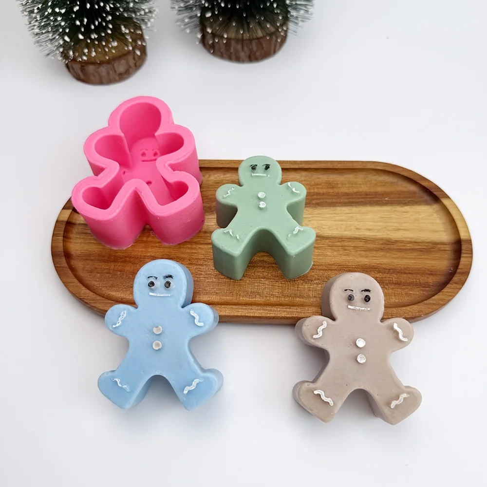 3D Gingerbread Man Silicone Mold for Candle Making 1336 mold in production at BK Silicone workshop