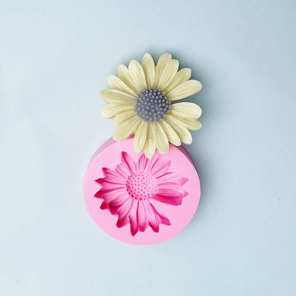 Daisy Silicone Candle Mold Sunflower Design mold in production at BK Silicone workshop