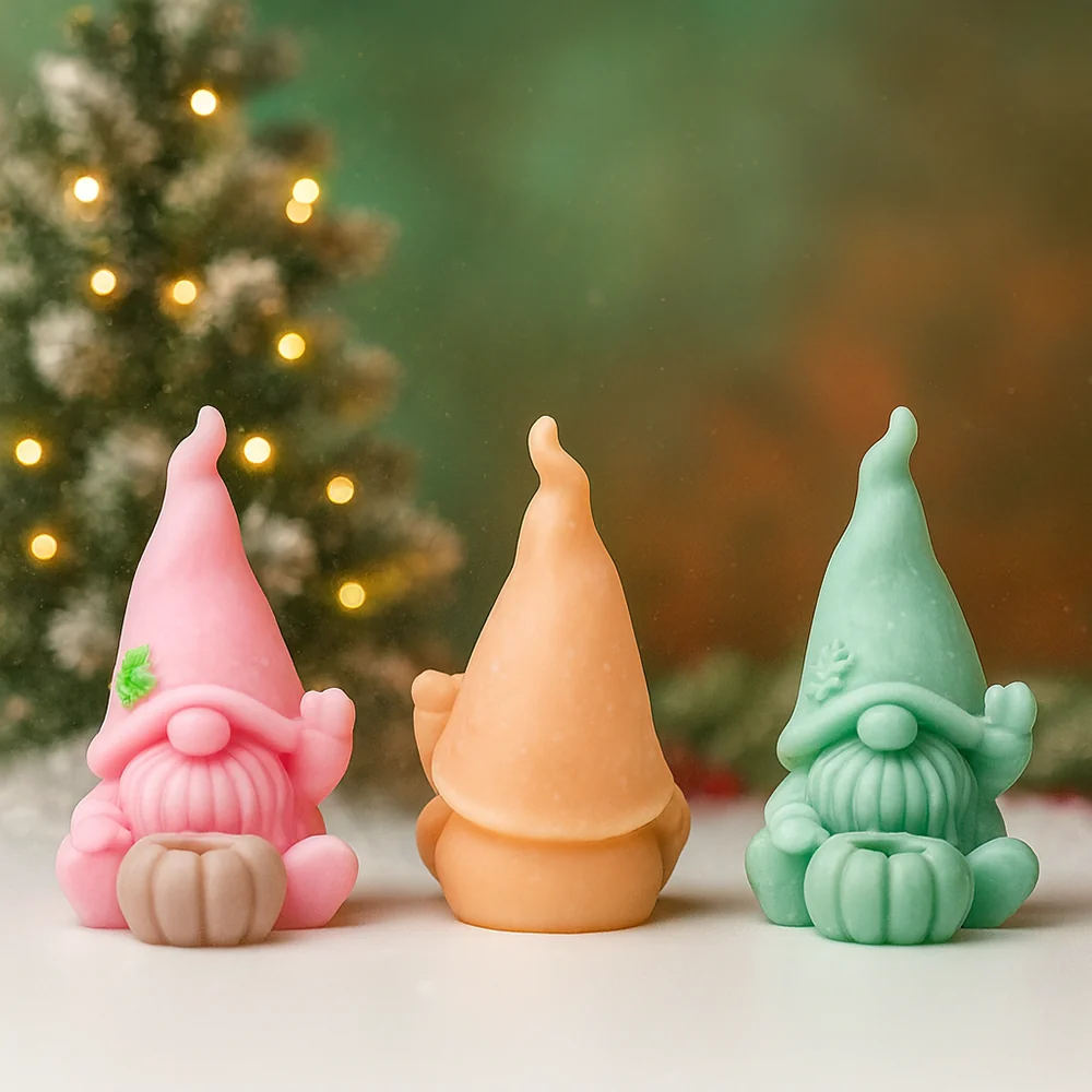 Gnome Pumpkin Silicone Candle Mold - 9384 mold in production at BK Silicone workshop