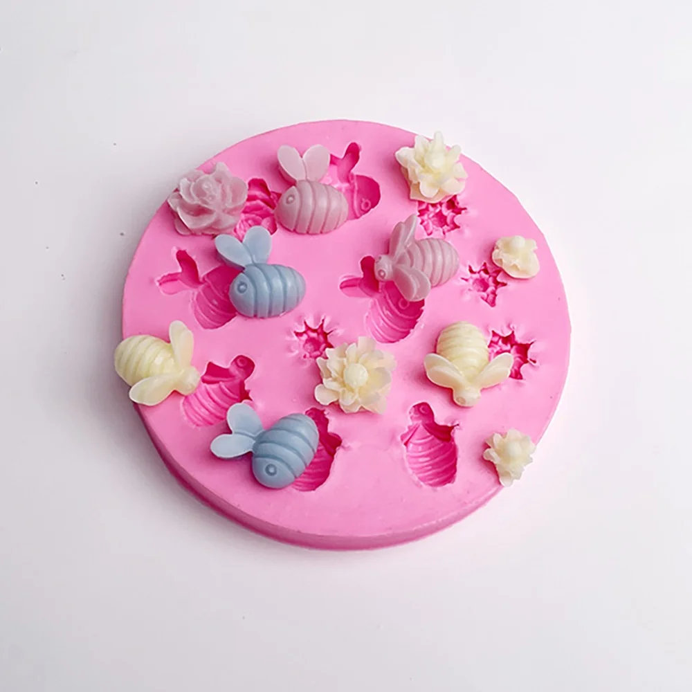 11-Cavity Bee and Flower Silicone Candle Making Mold 1369 mold in production at BK Silicone workshop