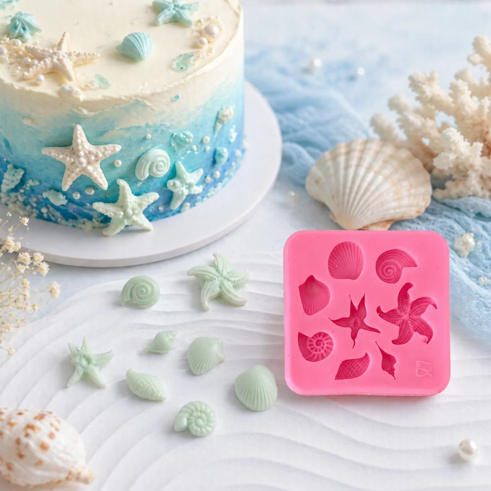 Silicone Candle Mold with Starfish Design 1392 mold in production at BK Silicone workshop