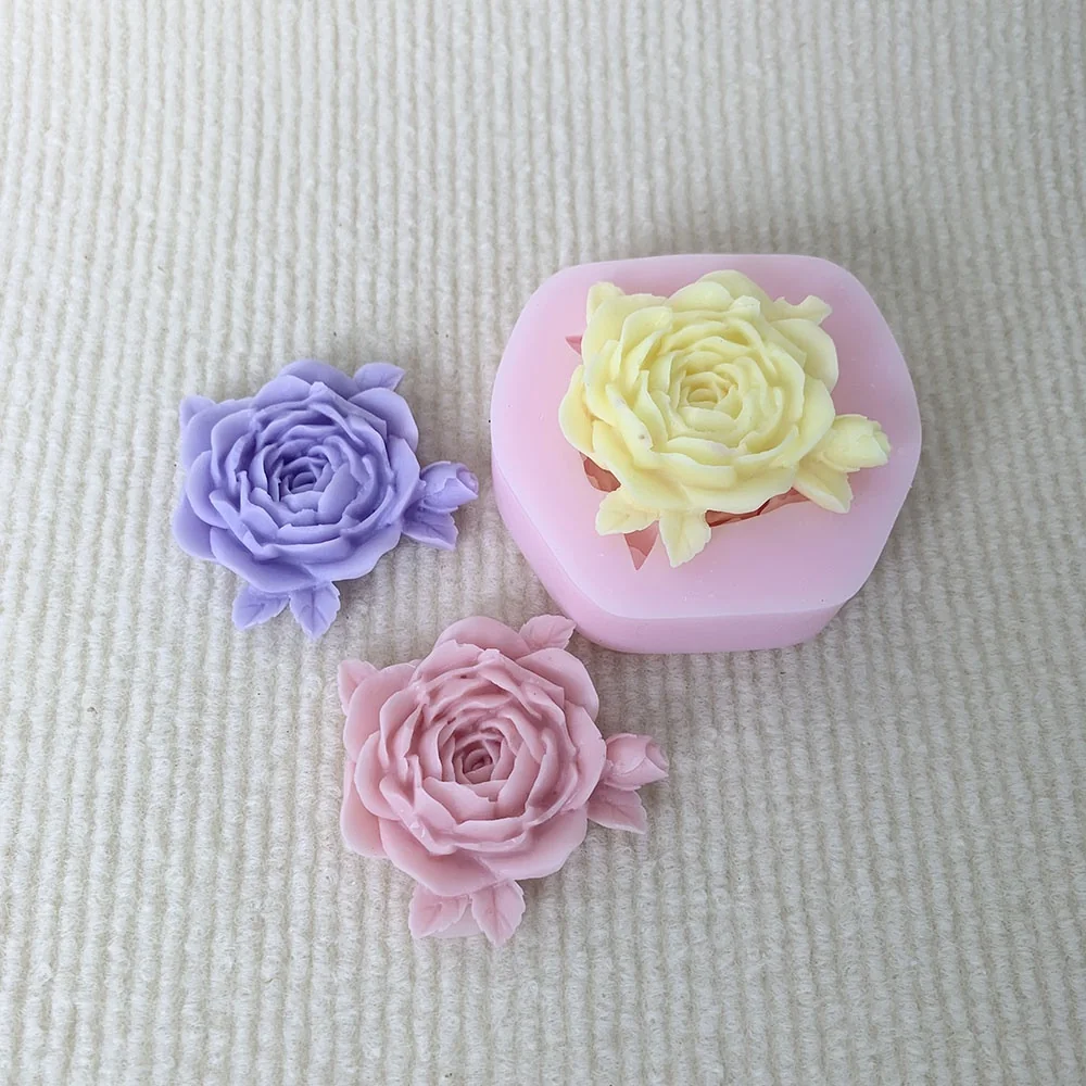 Rose with Leaf Silicone Candle Making Mold 1398 mold in production at BK Silicone workshop
