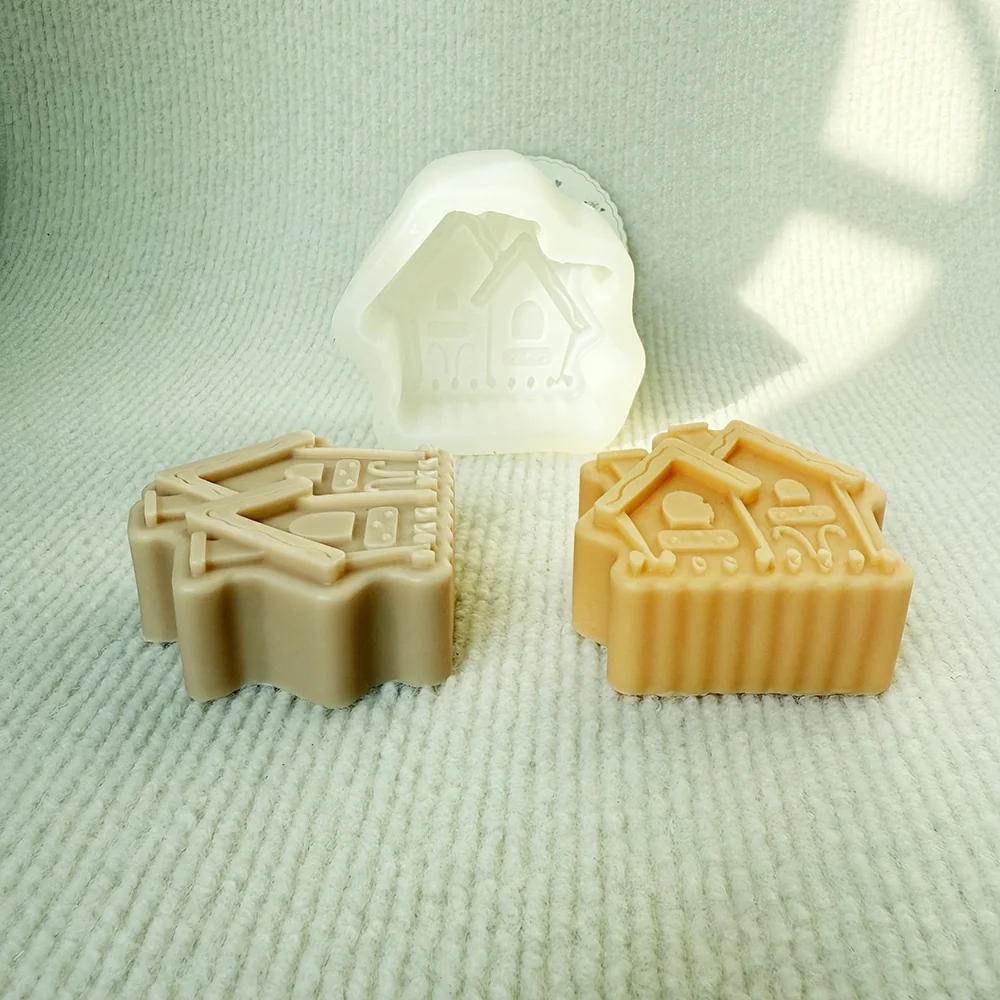 Gingerbread House Silicone Mold for Wax, Soap and Resin Casting 1466 mold in production at BK Silicone workshop