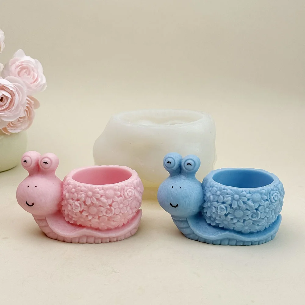 Snail Flower Pot Silicone Candle Mold mold in production at BK Silicone workshop