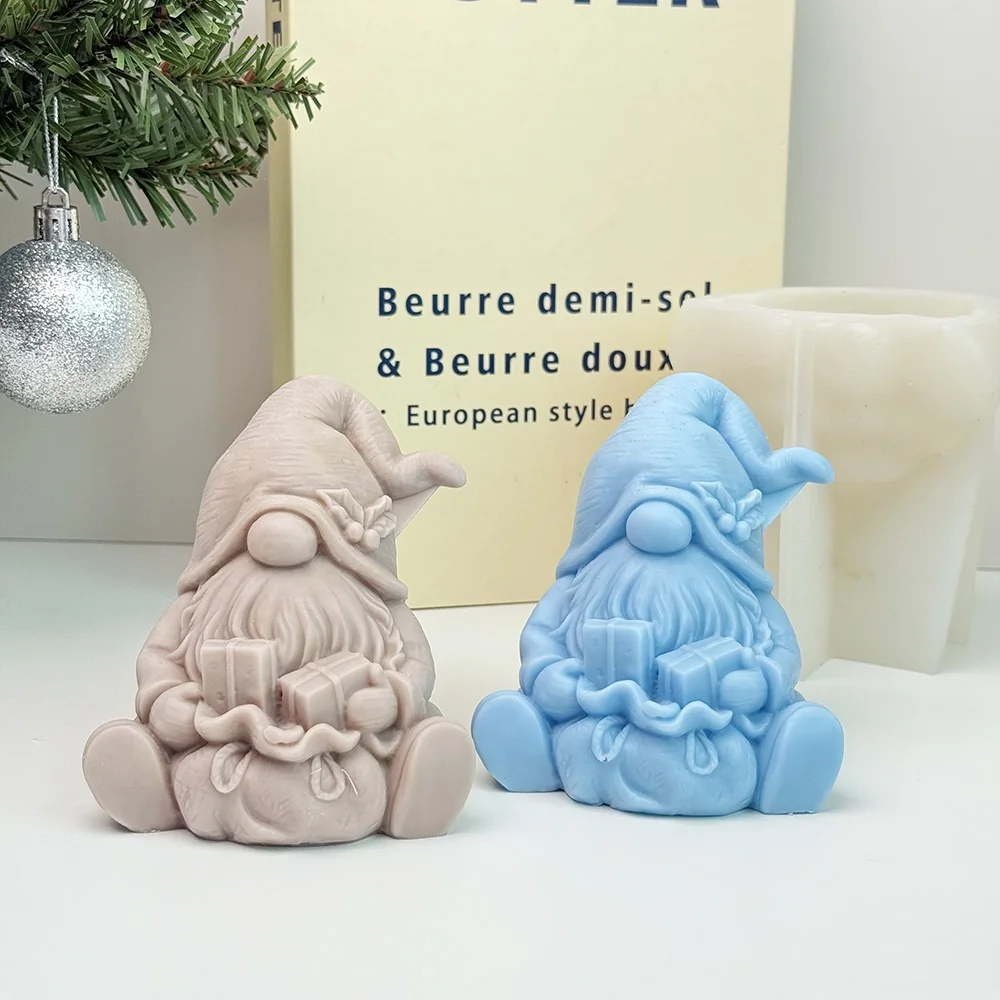 Merry Christmas Gnome Silicone Mold for Candle mold in production at BK Silicone workshop