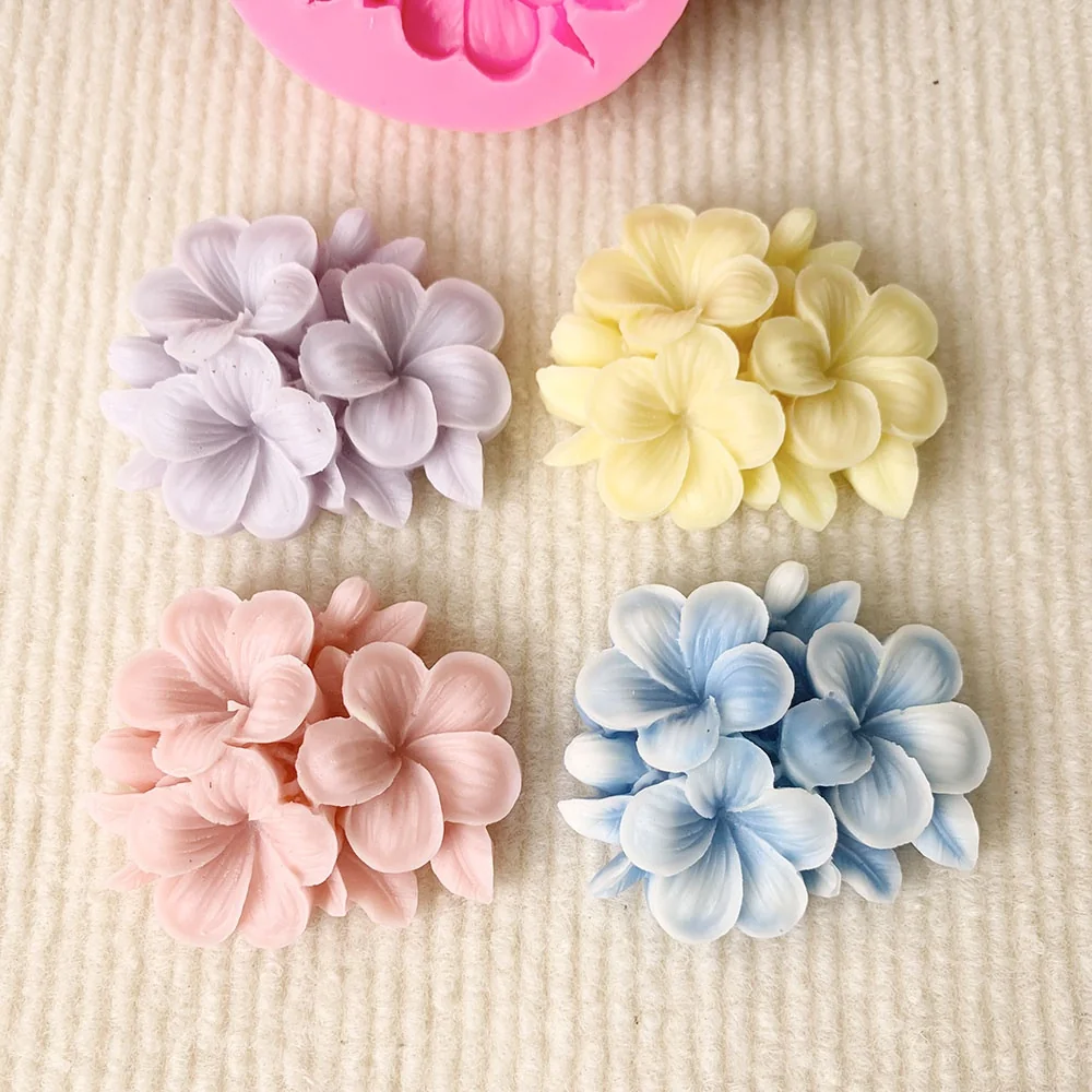 Plumeria Cluster Silicone Mold for Fondant mold in production at BK Silicone workshop