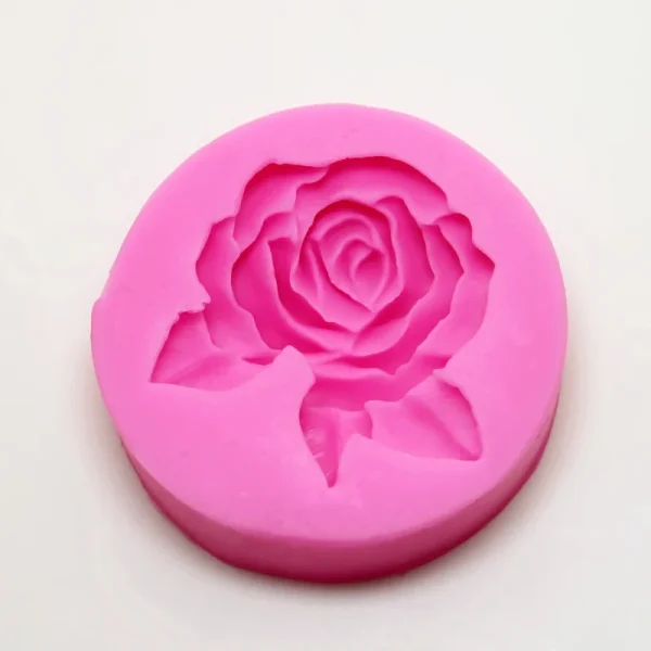 Rose with leaves silicone mold for soap AA004