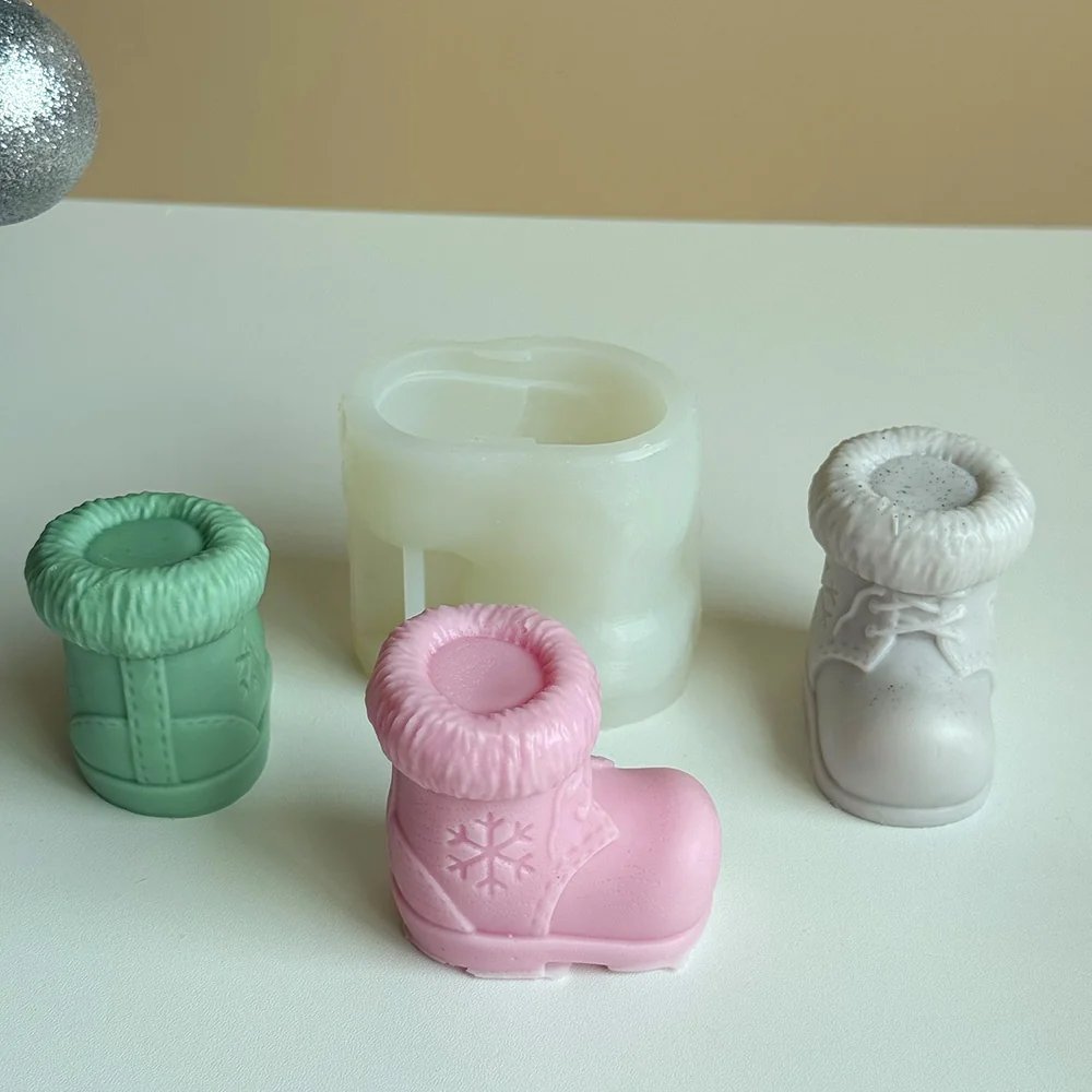 Christmas Boot Silicone Mold for Candle Making mold in production at BK Silicone workshop