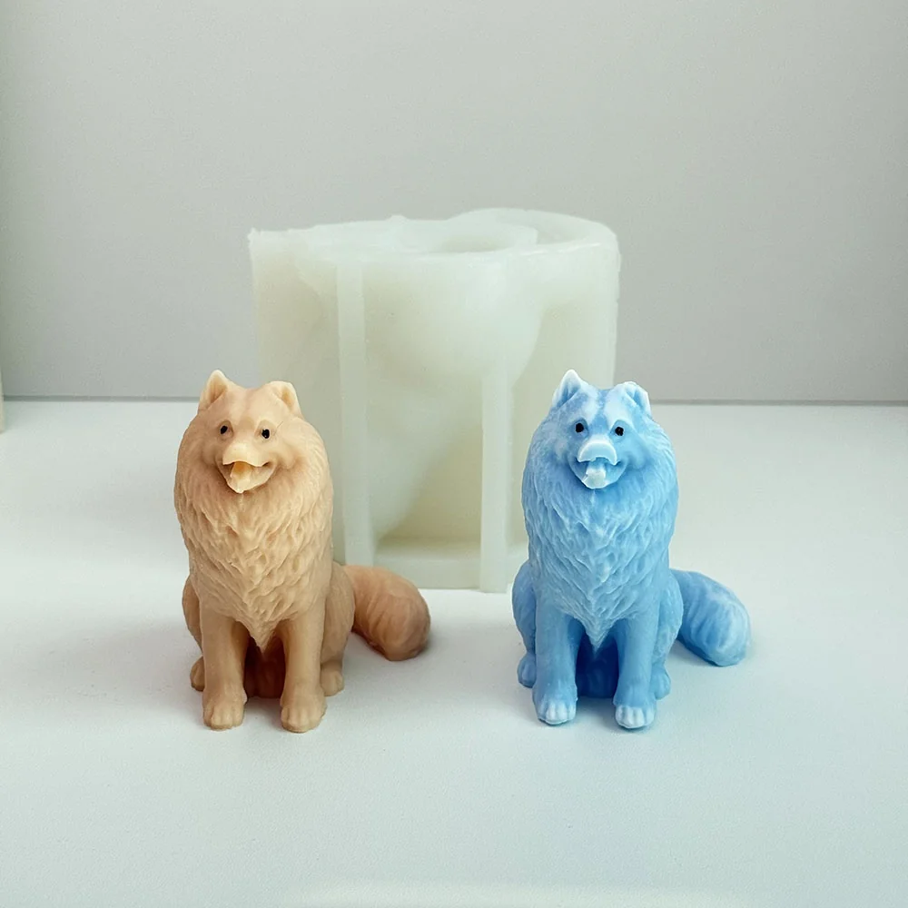 Samoyed Dog Silicone Mold for Candle Making mold in production at BK Silicone workshop