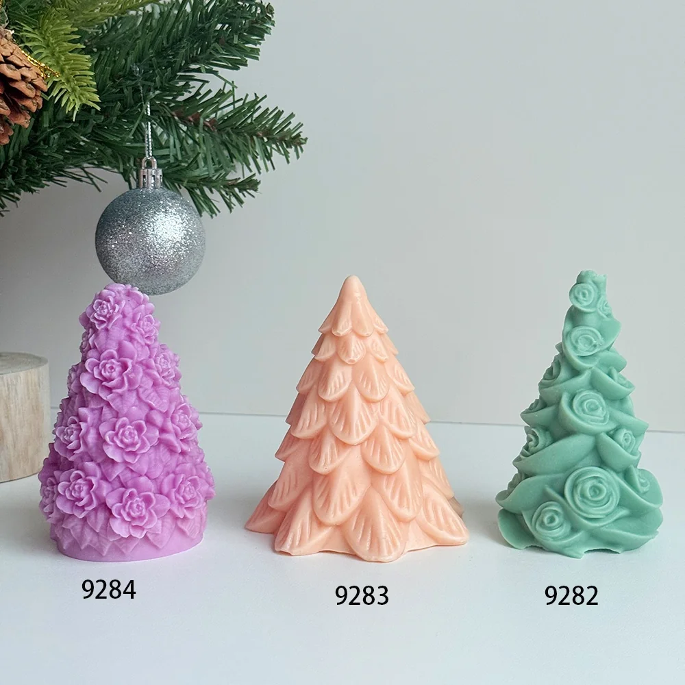 Rose Christmas Tree Silicone Candle Mold 9282 mold in production at BK Silicone workshop