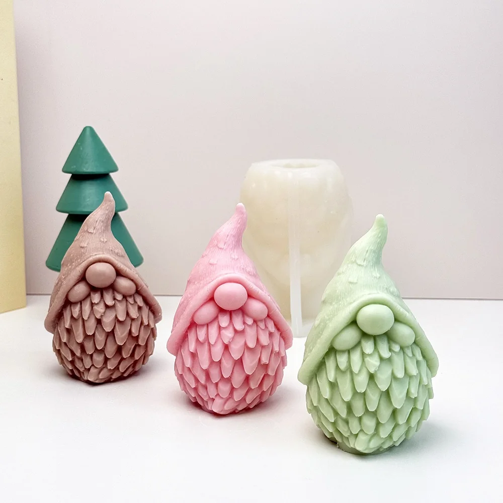 Silicone Candle Mold 3D Gnome with Hat Design 9275 mold in production at BK Silicone workshop