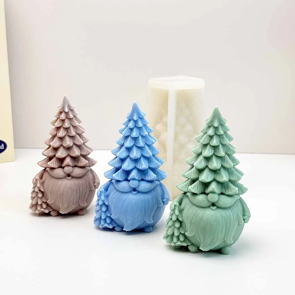 Christmas Tree with Hat Mold for Candle Making, Wax Melt, Soap, Resin 9274 mold in production at BK Silicone workshop