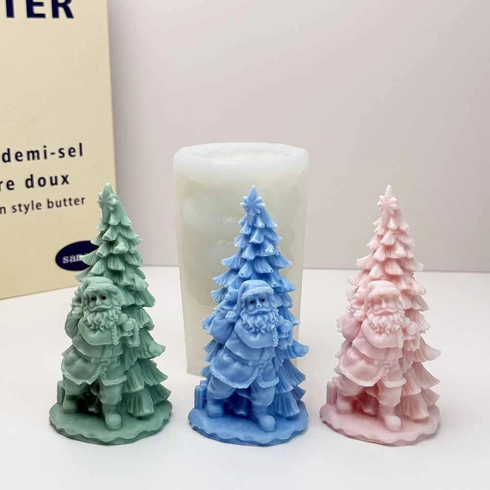 Pillar Christmas Tree Silicone Candle Mold Flexible Reusable Handmade 9281 mold in production at BK Silicone workshop
