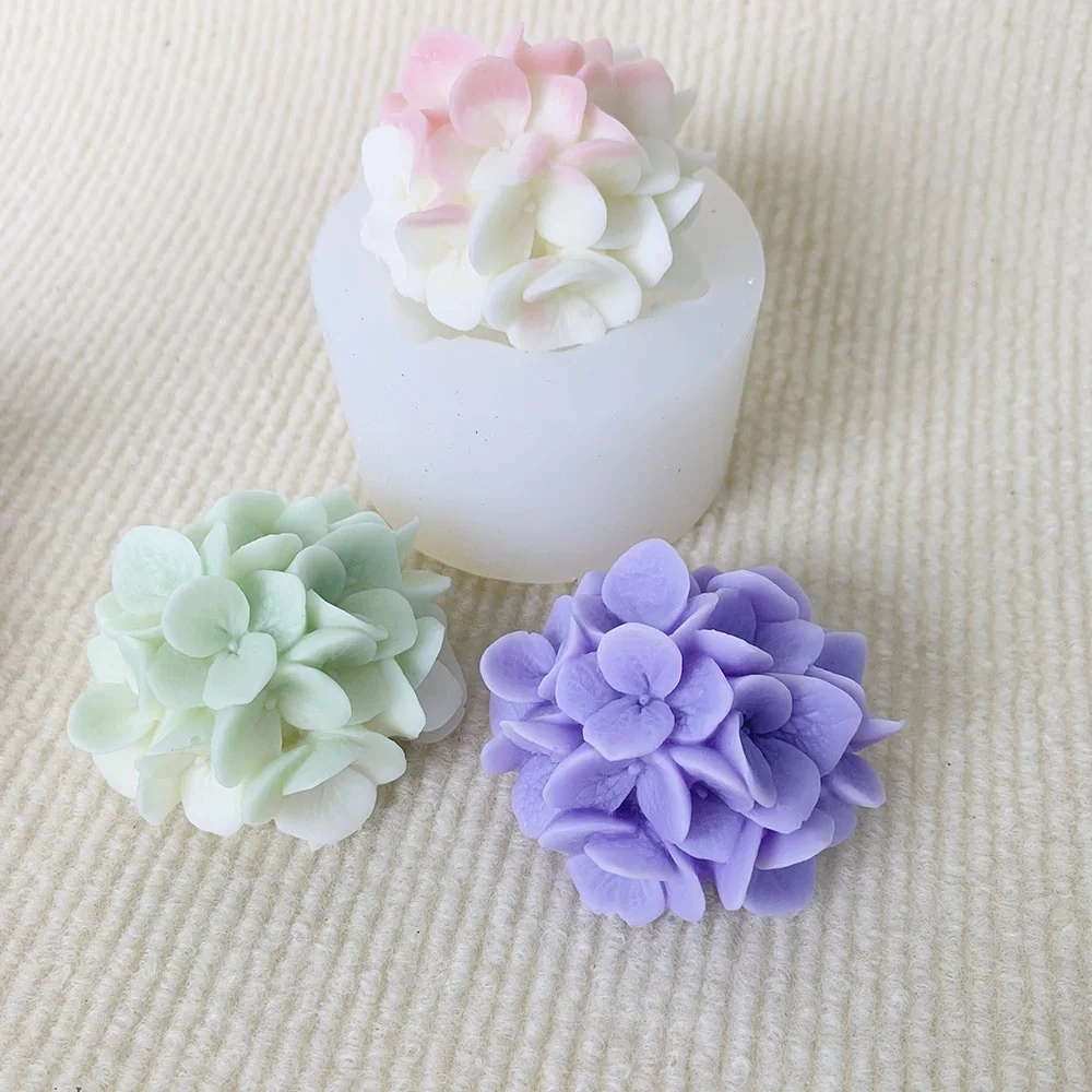 3D Hydrangea Cluster Silicone Mold 1390