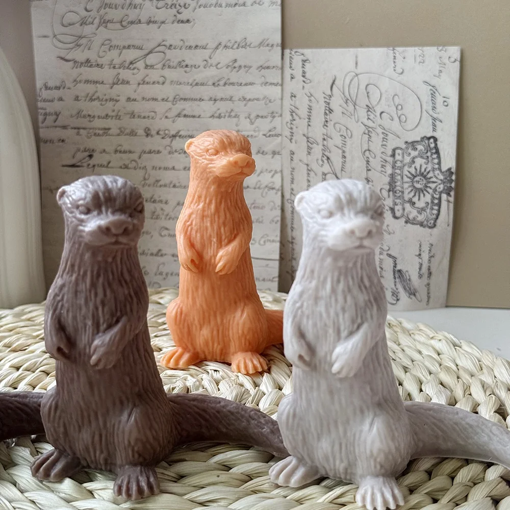 3D Standing Otter Silicone Candle Mold 9195 mold in production at BK Silicone workshop