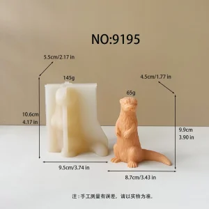 3D Standing Otter Silicone Candle Mold 9195