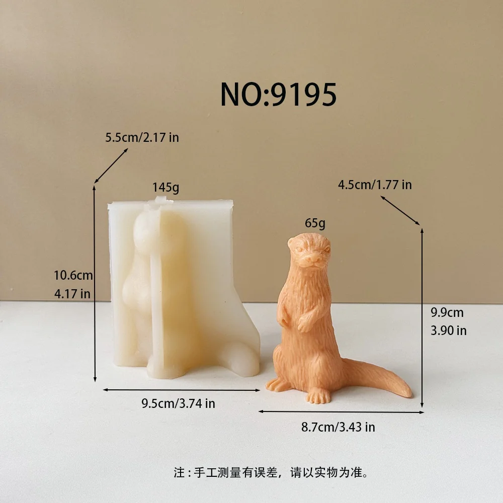 3D Standing Otter Silicone Candle Mold 9195