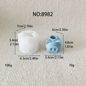 3D Pig Silicone Mold for Handmade Crafts 8982