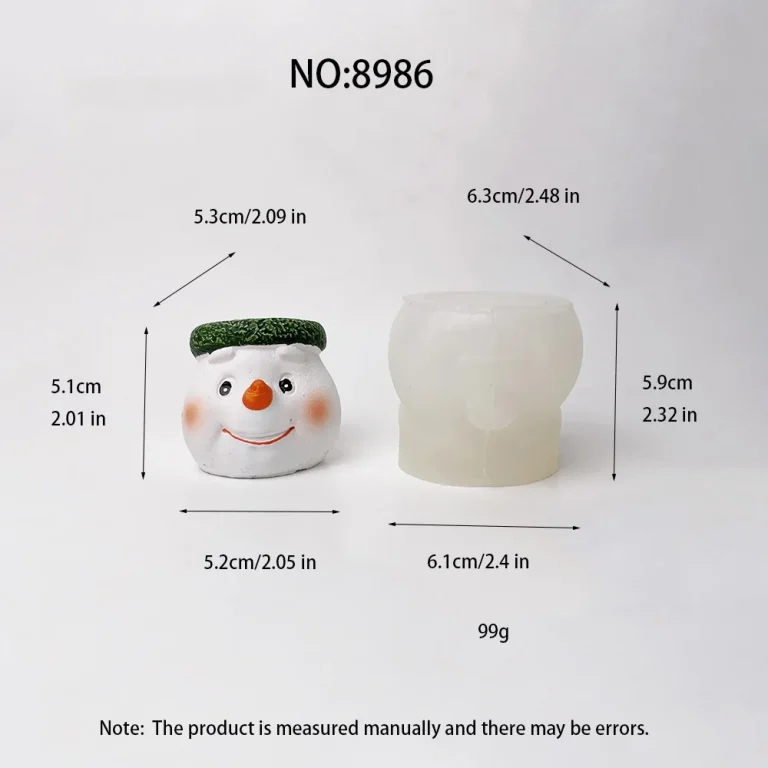 3D Snowman Silicone Mold 8986