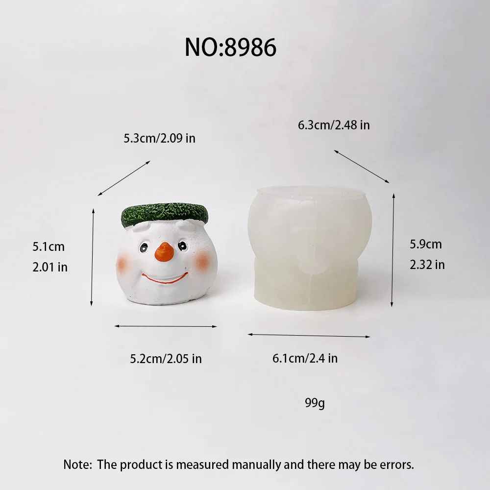 3D Snowman Silicone Mold 8986