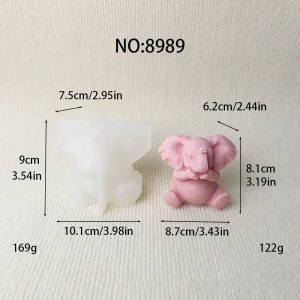 Sitting Sitting Elephant Silicone Candle Mold 8989
