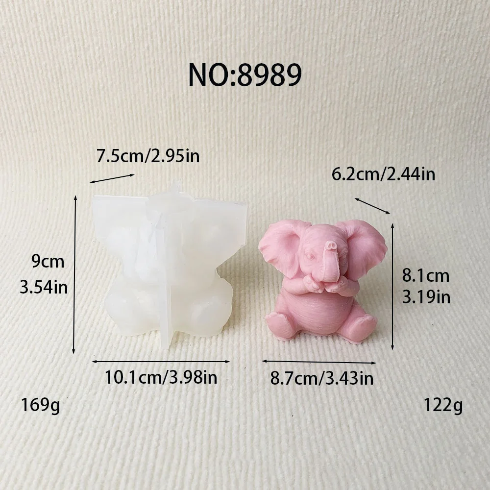 Sitting Sitting Elephant Silicone Candle Mold 8989