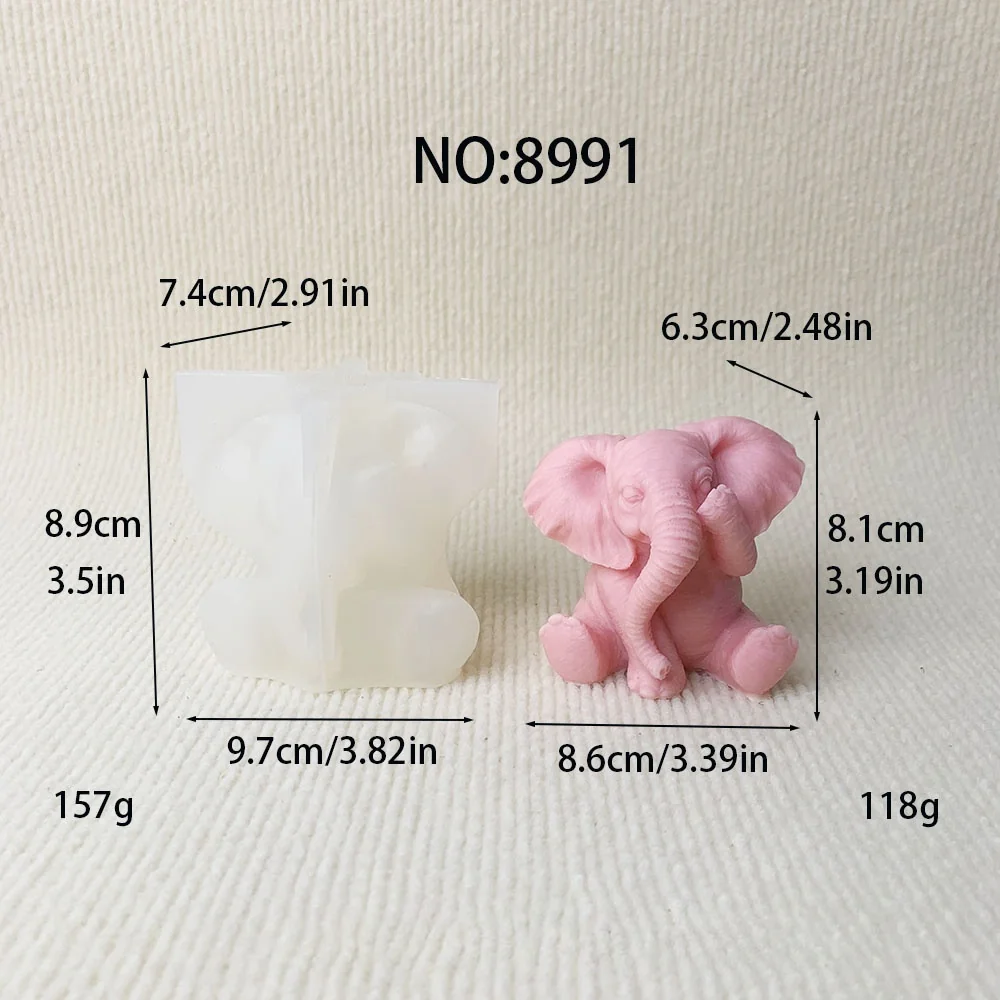 Elephant Silicone Candle Making Mold 8991