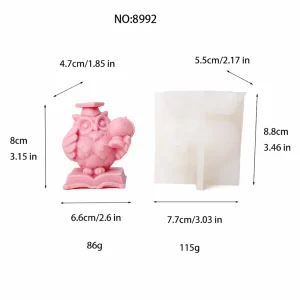 3D Doctor Owl Silicone Candle Mold 8992