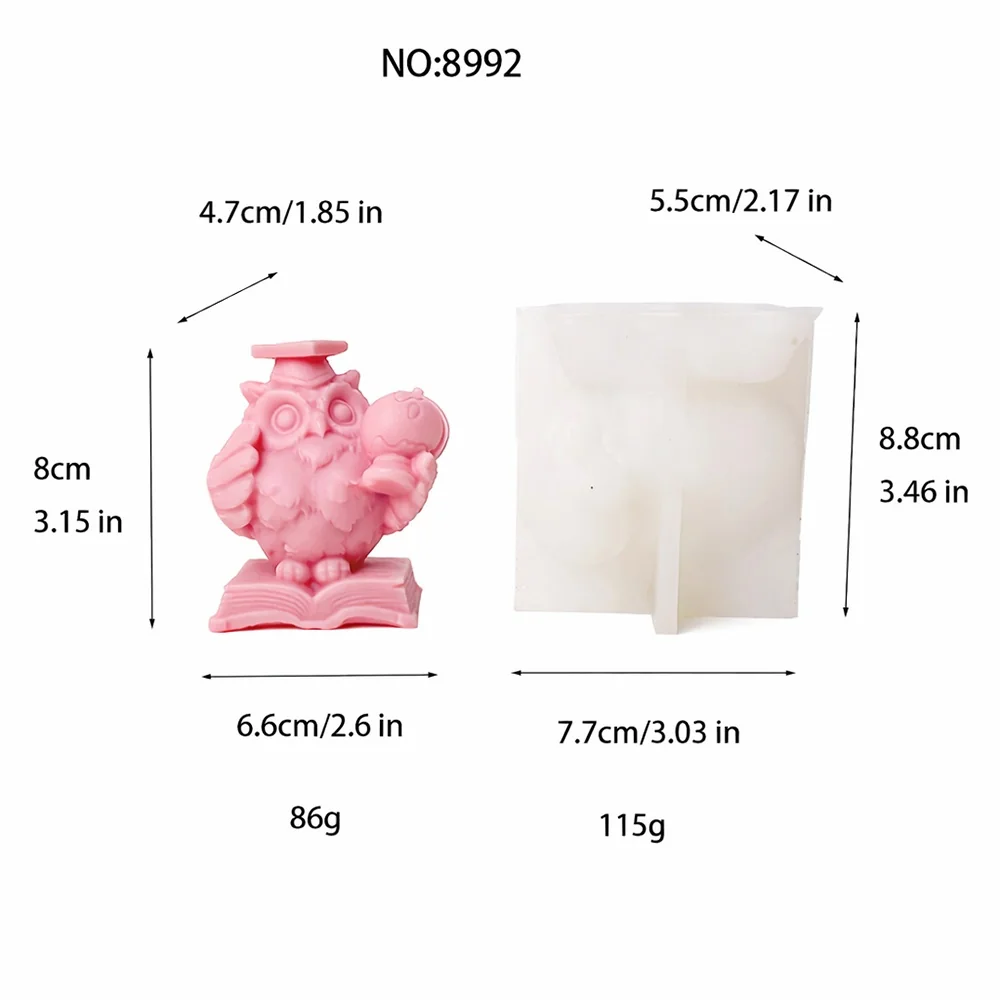 3D Doctor Owl Silicone Candle Mold 8992