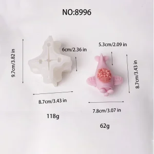 3D Flower Plane Silicone Candle Mold 8996