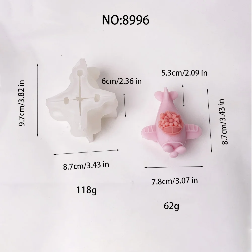 3D Flower Plane Silicone Candle Mold 8996
