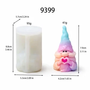 Heart Gnome Silicone Candle Mold with Pointed Hat