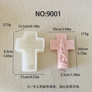 3D Nativity Cross Silicone Mold for Candle, Soap and Resin 9001