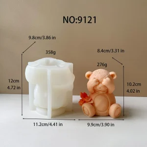 3D Bear Silicone Mold 9121
